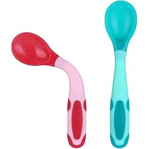 Set De 4 Cuillères Bébé En Acier Inox - Courbées Pour Auto-Alimentation - Sans BPA