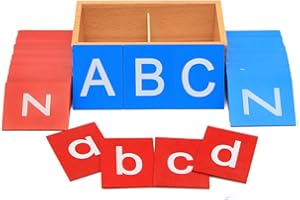 Hidyliu Sandpapierbuchstaben in Kleinbuchstaben, Montessori-Sandpapiertische, Sandpapierbuchstaben, Montessori-Lernspielzeug frühes Lernen (wie abgebildet)