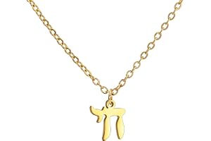 Amaxer Delikat Jewish Chai-symbol judisk David stjärna hänge halsband för kvinnor minimalistiskt Hanukkah Magen judiskt rostf