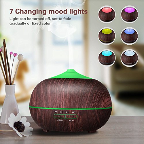 Tenswall 400ml Aroma Diffuser LED Luftbefeuchter Ultraschall Duftzerstäuber Humidifier Ätherisches Öl Diffuser für Babies, Schlafzimmer - 2