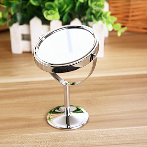 BuySShow Mini 3 fach Schminkspiegel doppelseitiger Standspiegel 360° drehbar tragbarer Kosmetikspiegel für Schlafzimmer, Reisen, Rasieren, Zahnseide, Makeup, 3.25 Zoll - 6