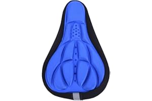 PBAHAUP Housse et gel pour selle vélo, coussin doux pour vélo urbain, housse en gel rembourrée pour VTT, spinning, bleu