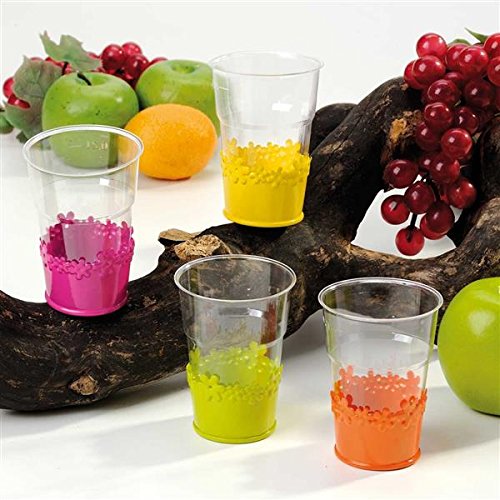 Reggibicchiere Flower metallo colorato Maiuguali