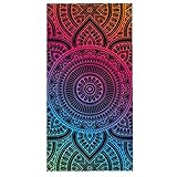 Mandala Bohémien Microfibre Preuve de Sable Serviette de Plage Séchage Rapide Super Absorbant Poids Léger Grande Couverture Kaléidoscope Géométrique Bath Towel (Style 1,Double Face Impression)