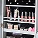 Beautify Floor Standing Make Up and Jewellery Organiser Cabinet with Mirror & LED Lights - Grey