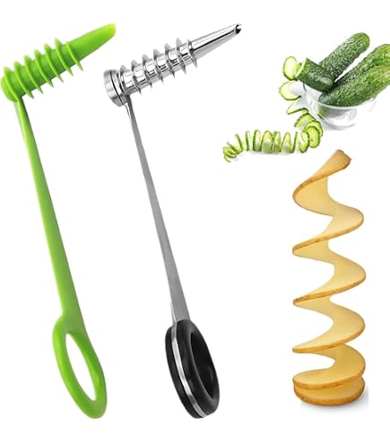 Spiralizzatore Per Verdure In Acciaio Inox, Affettatrice A Spirale Per Patate, Carote E Cetrioli, Manico Ergonomic E Lama Affilata, Per Cucina E Barbecue