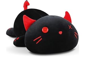 SNOWOLF Miły kot diabeł pluszowa poduszka do przytulania zwierząt, zabawka, Kawaii, pluszowa zabawka, super miękka poduszka z kreskówki dla dziewcząt i chłopców, prezent na Boże Narodzenie (50 cm