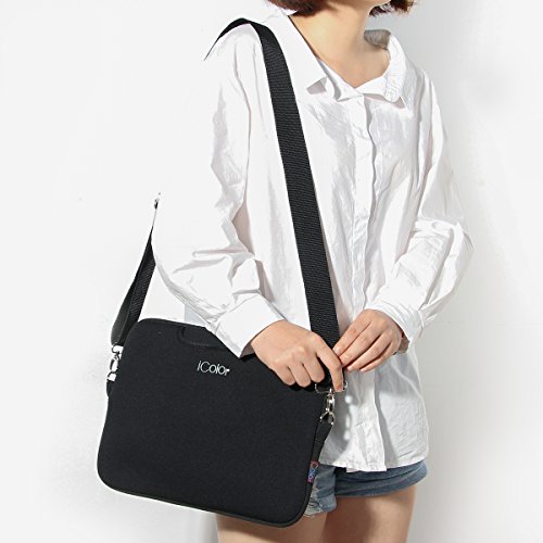 iColor Netbook- und Chromebook Tasche Notebooktasche Laptoptasche Schutzhülle für Größe 12,9 13 13,3 Zoll mit Zubehörfach und Schultergurt - 6