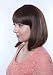 Prettyland C1671 - mid -length wig natural hair silky short hair bob cut mit straight Bangs - brown highlights