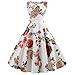 Produktbild TEBAISE Elegant Damen Retro Cocktailkleider 1950er Jahre Ärmellos Abendkleid Swing Kleider Frühling Sommer Karneval Fasching Fasnacht Businesskleid Abendkleid Party Knielang