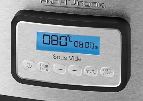 ProfiCook Sous Vide – Schongarer Topf und Vakuum für Küche Kochen bei niedrigen Temperaturen, 8,5 l, 520 W, grau/schwarz - 3