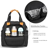 BRINCH Baby Wickeltasche mit wasserdichter Wickelunterlage, Mehrzweck Reise Wickelrucksack Baby Wickelhenkeltasche einschließlich Isolierte Beutel, Baby Windel Tagetasche inklusive Kinderwagenbefestigungen - 4