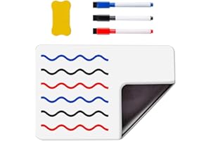 AIYONG Lavagna Magnetica Bianca per Frigorifero,Magnetico Lavagnetta16,5 x 11,6in,Magnete Frigo Scheda Promemoria,per Cucina Casa Ufficio,Gli Appunti, scarabocchi,con Gomma e 3 Pennarelli a Colori