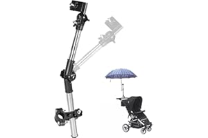 AGATIGE Regulowany stojak do mocowania parasola, uchwyt rowerowy na parasol na wózek inwalidzki, stojak na parasol, uchwyt do wózka dziecięcego, wózka dziecięcego, hulajnogi