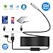 Price comparison product image USB Endoscope, ihong 3 in 1 Semi-rigid 5M 720P 5.5MM HD Borescope Inspection Camera Waterproof Snake Camera USB Type-C Connector 6 Adjustable LED Lights for Android Windows&Macbook OS Computer Laptop