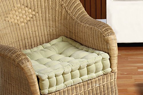 Homescapes extrahohes Sitzkissen orthopädisch mit Tragegriff Sitzerhöhung Aufstehhilfe ca. 50 x 50 x 10 cm, Bezug aus Baumwolle, 100% Polyester Füllung, uni lindgrün - 2