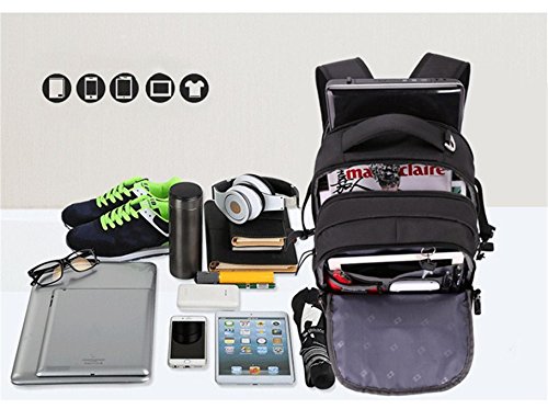 Ammon Lowen Laptop Rucksack 17 Zoll Business Backpack Damen Herren Tagesrucksack Mit USB Ladeport 35 40 Liter f  r Herren M  nner Reise B  ro