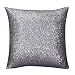 Produktbild FORH 45cm*45cm Solid Color Glitter Pailletten Dekokissen Fall Zuhause Dekor Kissen Cafe kissen gemütlich sofa kissen couch zier kissen Bequem bett kissen (Silber)