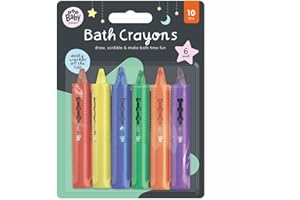 123 BABY Play-tec Bath Crayons for Draw, Develop Creativity, Imagination, Scribble and Make Bath Time Fun, Easy Washable Wipe Clean-6 Pack