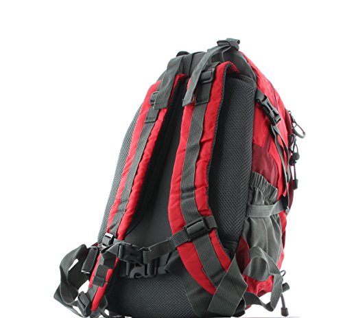 Franky Rucksack 14 Zoll Laptopfach RS10 – Hellrot Dunkelrot Grau - 6