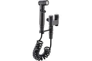 BEAHING Doppelsteuerventil, 1 in 2 Out Toilettenhahn, tragbares Waschmaschinen -Wasserhahn, zwei Steuerventil für Bidet Badezimmer (schwarz)