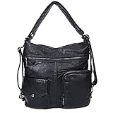 Bolsos de hombro Impermeable Mochila para mujeres Cuero PU suave lavado Bandoler