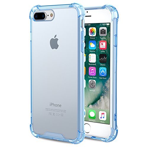 MoKo iPhone 8 Plus   7 Plus Funda - Anti-Ara  azos H  brido TPU Case de Aire Tecnolog  a Esquinas   Panel Trasero Claro Parachoques Back Cover para iPhone 8 Plus   7 Plus 5 5 Pulgadas  Azul Transparente