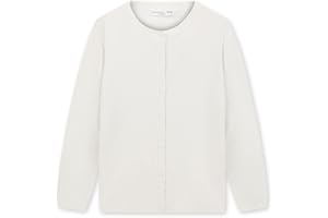 CUNYI Pull pour Fille Gilet à Boutons Cardigan Léger Uniforme Scolaire Manteau Casual Mignon