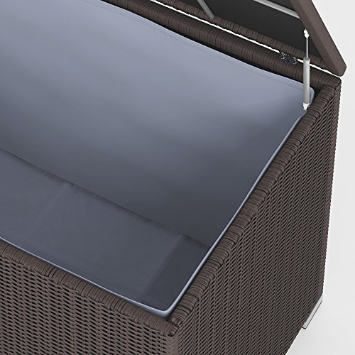 XXL Kissenbox wasserdicht Polyrattan 950L Braun Auflagenbox Gartenbox Gartentruhe Aufbewahrungsbox - 6