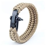 Extra Beefy: El brazalete de paracord es de 2,5 cm de ancho, trilobite trenzado.Paracord desmonta longitud aproximadamente 1,5 m. Perfecto para hombres, mujeres y jóvenes hecho de paracord de alta calidad de 550 lb con arco de acero inoxidable.