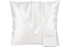 Joyhabit Seiden Kissenbezug 80x80, 100% Bio Maulbeerseide aus Natur, Beige, Weich und Atmungsaktive für Hautschutz, Freiheit von Schweiß beim Schlafen