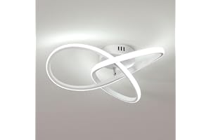 Seamoon Lampada de Soffitto, 38W 4275LM Plafoniera LED Moderna Creativo Fiore, Lampadario LED Soffitto per Soggiorno Camera da Letto Corridoio Cucina Balcone, Bianco Freddo 6500K, Dia 40cm