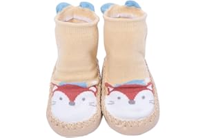 Snegyu Cute Cartoon Animal Pattern Baby Boys Girls Non-slip Cotton Slipper Socks Shoes Baby Moccasins Toddler Shoe Socks