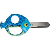Fiskars Children's animal scissors fish motif for right and left hand users, blue, length 13 cm