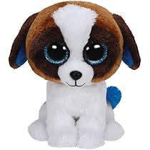 TY Glubschi – Duke Der Hund, Beanie Boo Mit Glitzeraugen, 15 Cm, Weiß/braun