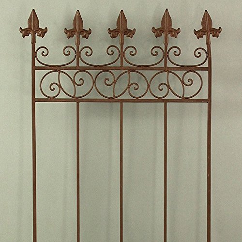Gartenstecker Rankhilfe Rankgitter Steckzaun Gartendeko Metall Beetdeko Pflanzengitter rostbraun Deko landhausbraun 128cm Höhe - 2