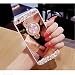 Produktbild HMTECH Huawei Mate 9 Hülle Glitzer Spiegel Silikon TPU Schutzhülle Mit [Bling Glitzer Kristall Strass Diamant Überzug BärStand Holder für Mate 9,Rose Gold Mirror with Diamond Ring Stand