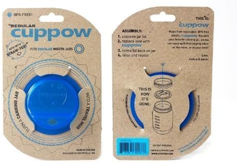 Original Cuppow Regular - Drinking Lid for Regular Mouth Canning Jar - Blue 1 by Cuppow