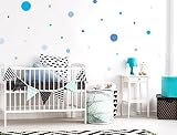I-love-Wandtattoo WAS-10089 Kinderzimmer Wandsticker Set "Blaue Kreise für Jungen" 25 Stück zum Kleben Wandtattoo Wandaufkleber Sticker Wanddeko