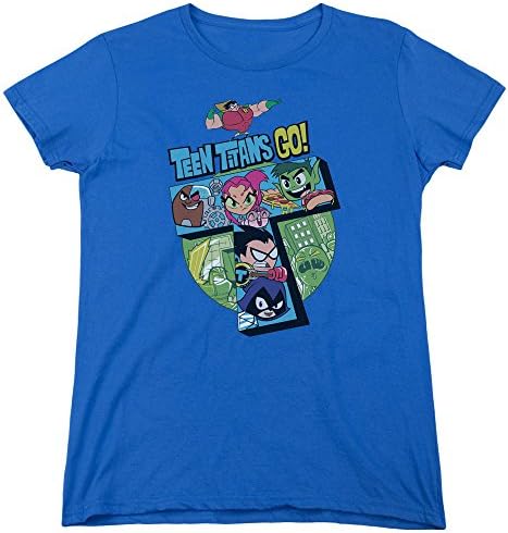 Teen Titans Go T Womens Short Sleeve Shirt Royal Blue Lg