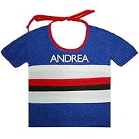 Zigozago - Bavaglino SAMPDORIA in puro cotone con nome o scritta personalizzata - Taglia: Unica