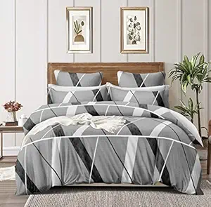 Furnistitchs Glace Cotton Double Bed Bedsheets with 2 Pillow Covers - King Size Bedsheets 90