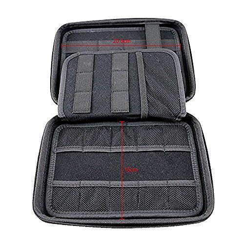 Ropch Zubehör Tasche Kabel USB Sticks Aufbewahrungstasche Organizer Speicherkarten Festplatten Schutzhülle Elektronik Reisetasche für Energien Bank SD Karten USB Sticks Tragetasche – Schwarz - 4