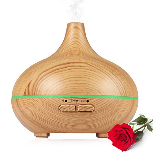 NexGadget Aroma Diffuser, Holzmaserung Luftbefeuchter 150ml Ultraschall Humidifier Duftzerstäuber Essential Oil Diffuser Purifier für Schlafzimmer,Yoga, Büro, Baby-Raum,SPA, Massage Salon