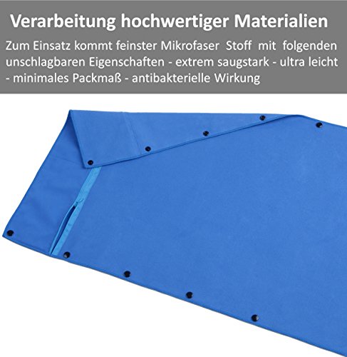 3-tlg Fitness-Handtuch Set mit Reißverschluss Fach + Magnetclip + extra Sporthandtuch | zum Patent angemeldetes Multifunktionshandtuch, Fit-Flip Microfaser Handtuch - 6