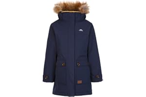 Trespass Girls Waterproof Jacket Padded Coat Hood with Fake Fur Detachable Trim Rhoda