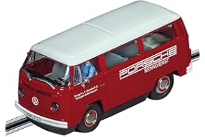 Carrera - 20031096 Digital 132 I VW Bus T2b Porsche Racing Service I Part of the Porsche Team I Slot Car in Scale 1:32 I Authentic Front Lighting I Slot Car Racing Track