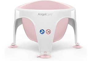 Angelcare - Baby Bath Seat - Soft Touch Support - Water Level Indicator - Fixation by Suction Cups - Pink