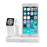 XPhonew iPhone Ladegerät Dock, 2 in 1 Apple Armbanduhr Ständer iPhone Ladestation Halterung Display Wiege für iWatch/iPhone 7/7 Plus/6S/6S Plus 6/6 Plus/5s/5/SE