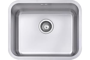 JASSFERRY Évier de cuisine Cuve simple, Acier Inoxydable, sous comptoir, avec crépine